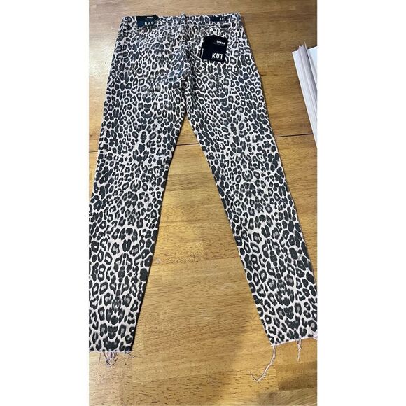 KUT FROM THE KLOTH DONNA ANKLE SKINNY LEOPARD PRINT JEANS WOMENS SIZE 2 NEW - Picture 10 of 12